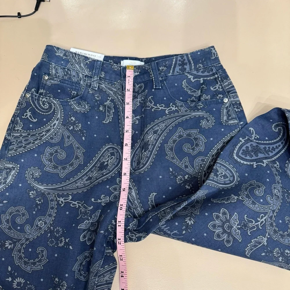 WeWoreWhat The Icon Paisley Print Women's High Rise Jeans Straight Leg Sz 25 NWT